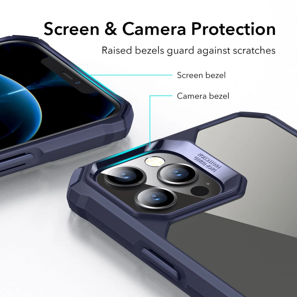 Apple iPhone 12 Pro Max suojakuori läpinäkyvä sininen ESR Air Armor