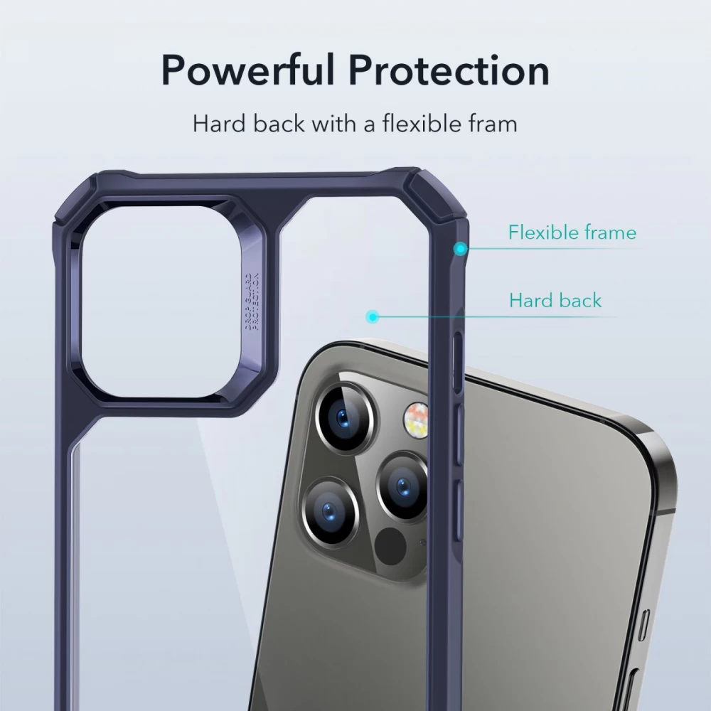 Apple iPhone 12 Pro Max suojakuori läpinäkyvä sininen ESR Air Armor