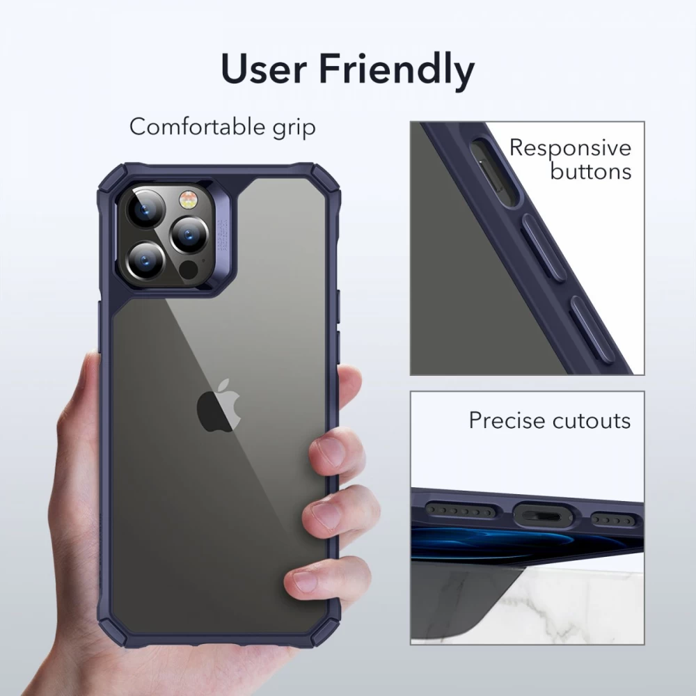 Apple iPhone 12 Pro Max suojakuori läpinäkyvä sininen ESR Air Armor