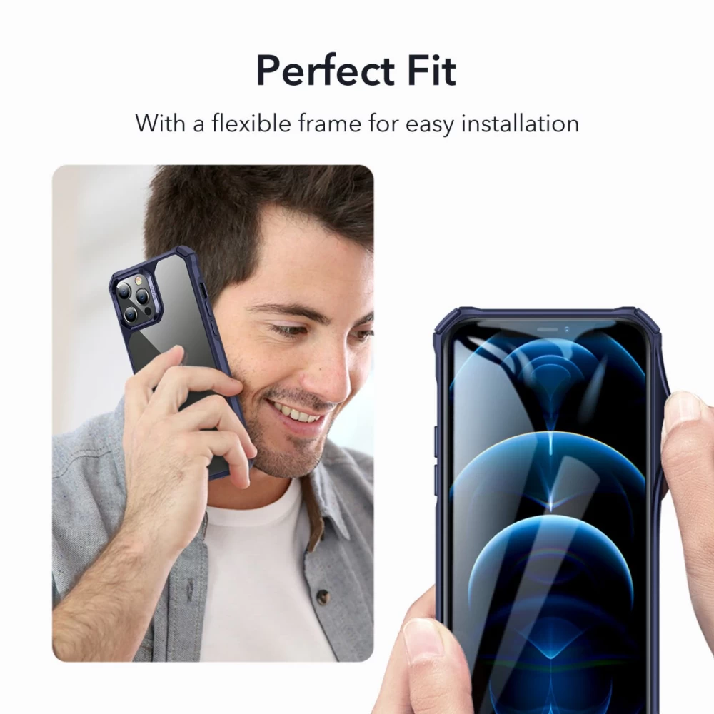 Apple iPhone 12 Pro Max suojakuori läpinäkyvä sininen ESR Air Armor