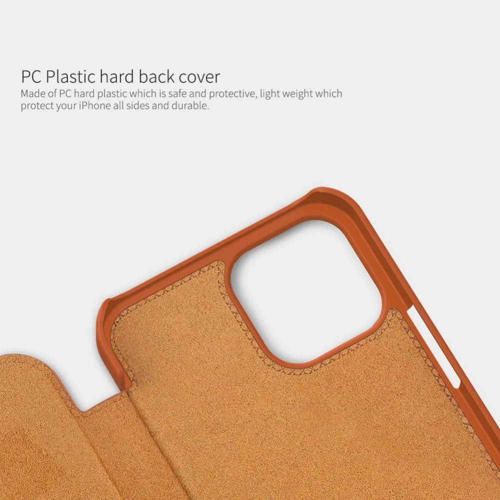 Apple iPhone 12 Pro Max suojakotelo musta Nillkin Qin Leather 