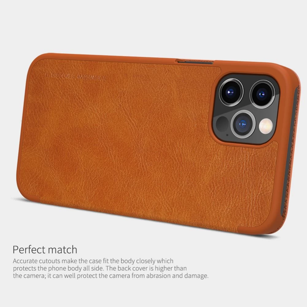 Apple iPhone 12 Pro Max suojakotelo musta Nillkin Qin Leather 