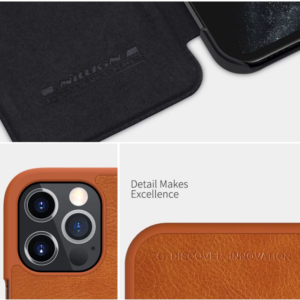 Apple iPhone 12 Pro Max suojakotelo musta Nillkin Qin Leather 