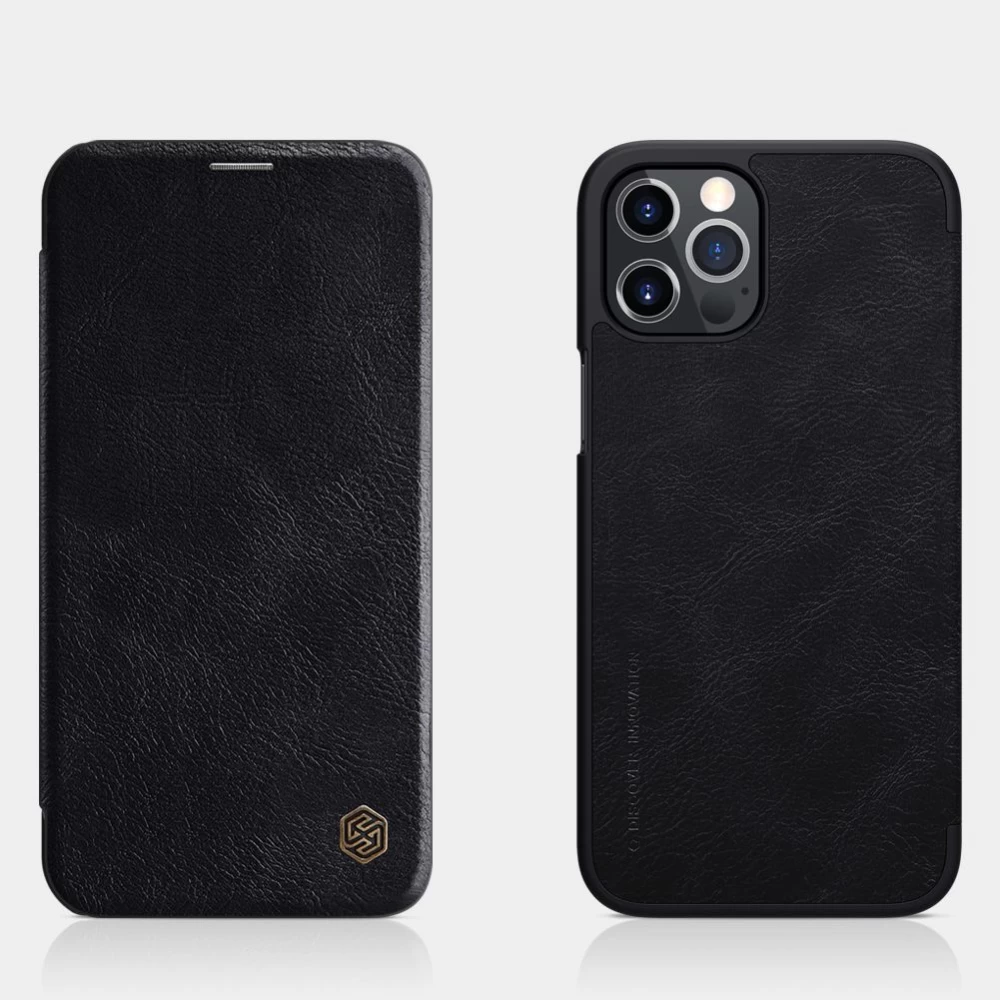 Apple iPhone 12 Pro Max suojakotelo musta Nillkin Qin Leather 