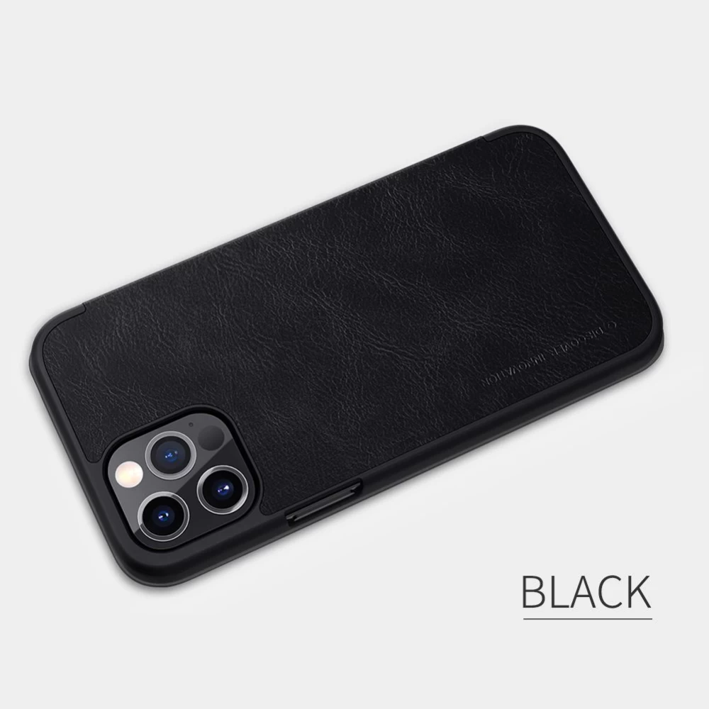 Apple iPhone 12 Pro Max suojakotelo musta Nillkin Qin Leather 