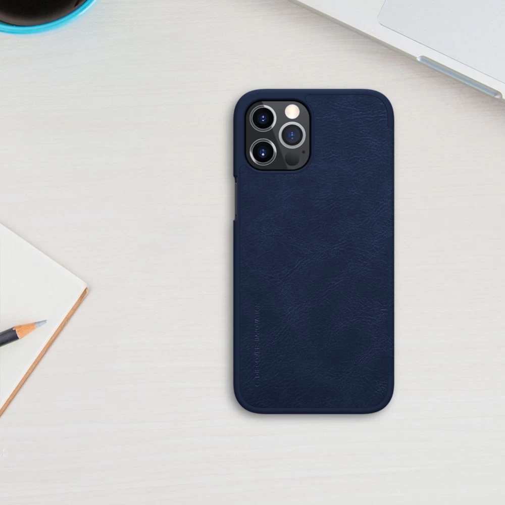 Apple iPhone 12 Pro Max suojakotelo musta Nillkin Qin Leather 