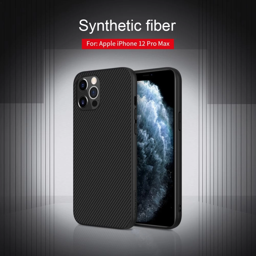 Apple iPhone 12 Pro Max suojakuori musta Nillkin Synthetic Fiber