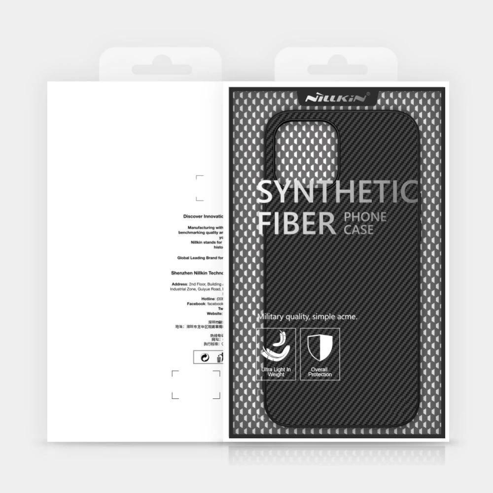 Apple iPhone 12 Pro Max suojakuori musta Nillkin Synthetic Fiber