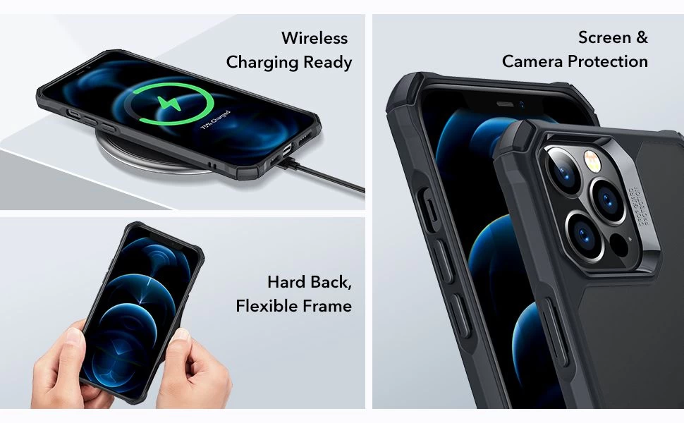 Apple iPhone 12 Pro Max suojakuori musta ESR Air Armor 