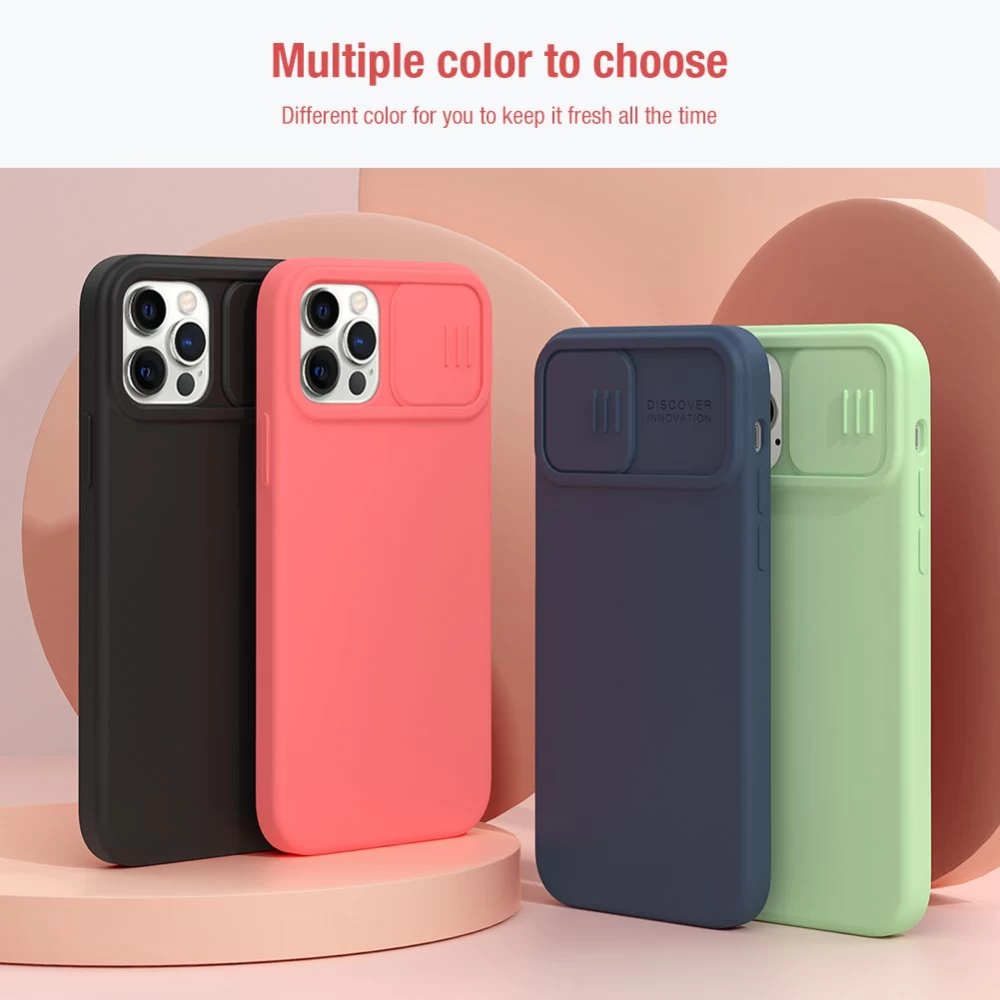 Apple iPhone 12 Pro Max suojakuori vihreä Nillkin CamShield Silky Magnetic Silicon