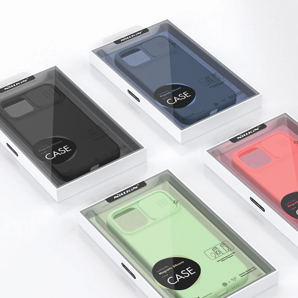 Apple iPhone 12 Pro Max suojakuori vihreä Nillkin CamShield Silky Magnetic Silicon