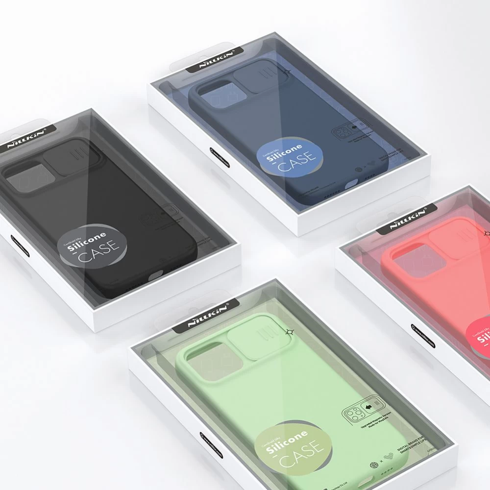 Apple iPhone 12 Pro Max suojakuori vihreä Nillkin CamShield Silky Silicon 