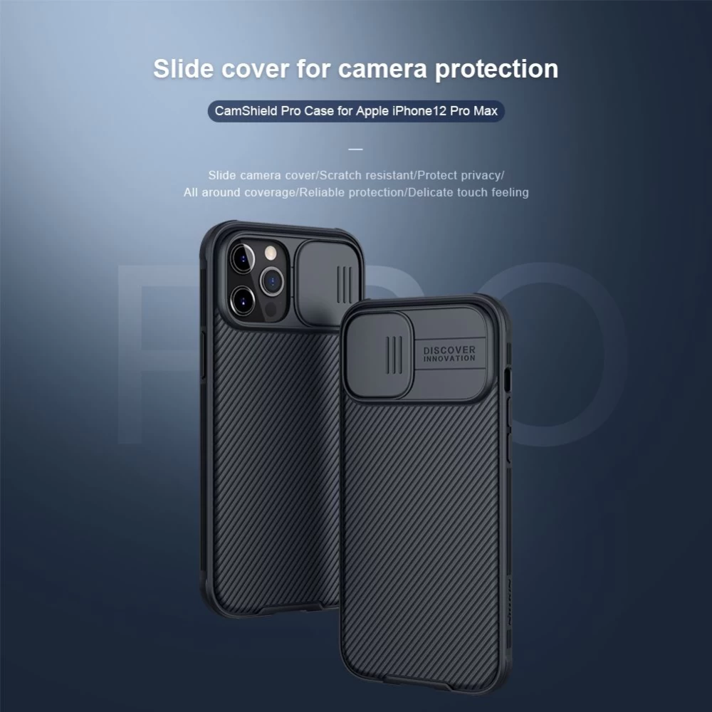 Apple iPhone 12 Pro Max suojakuori sininen Nillkin CamShield PRO 