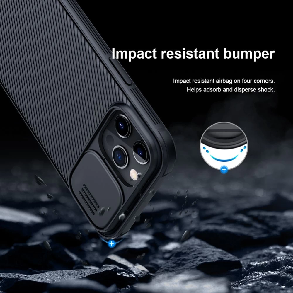 Apple iPhone 12 Pro Max suojakuori sininen Nillkin CamShield PRO 