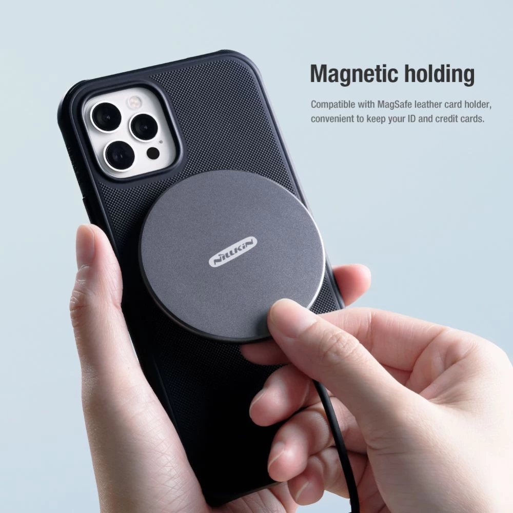 Apple iPhone 12 Pro Max suojakuori sininen Nillkin Super Frosted Shield Magnetic 