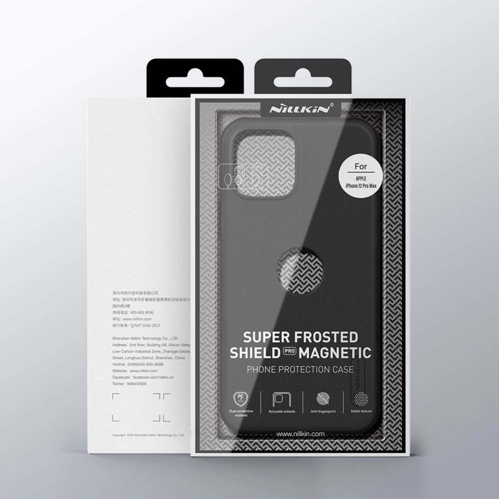 Apple iPhone 12 Pro Max suojakuori sininen Nillkin Super Frosted Shield Magnetic 