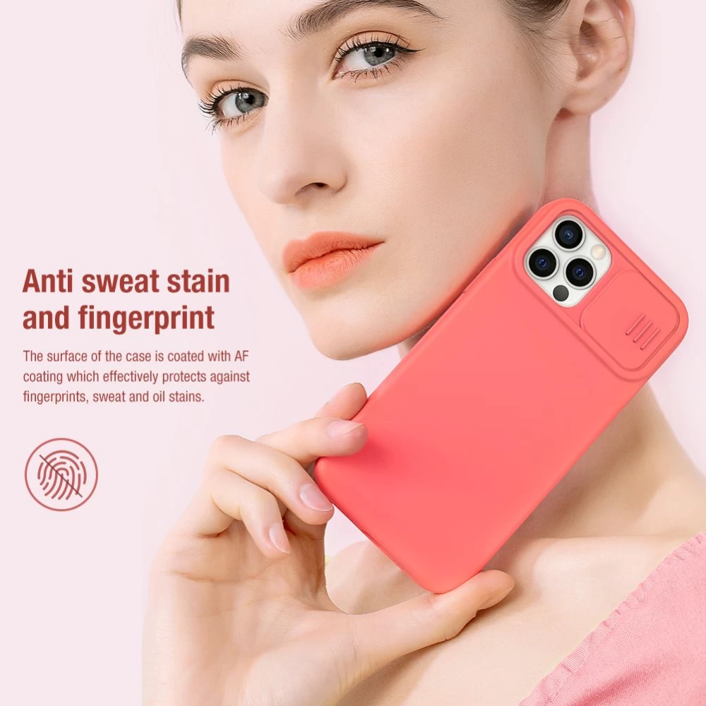 Apple iPhone 12 Pro Max suojakuori sininen Nillkin CamShield Silky Silicon 