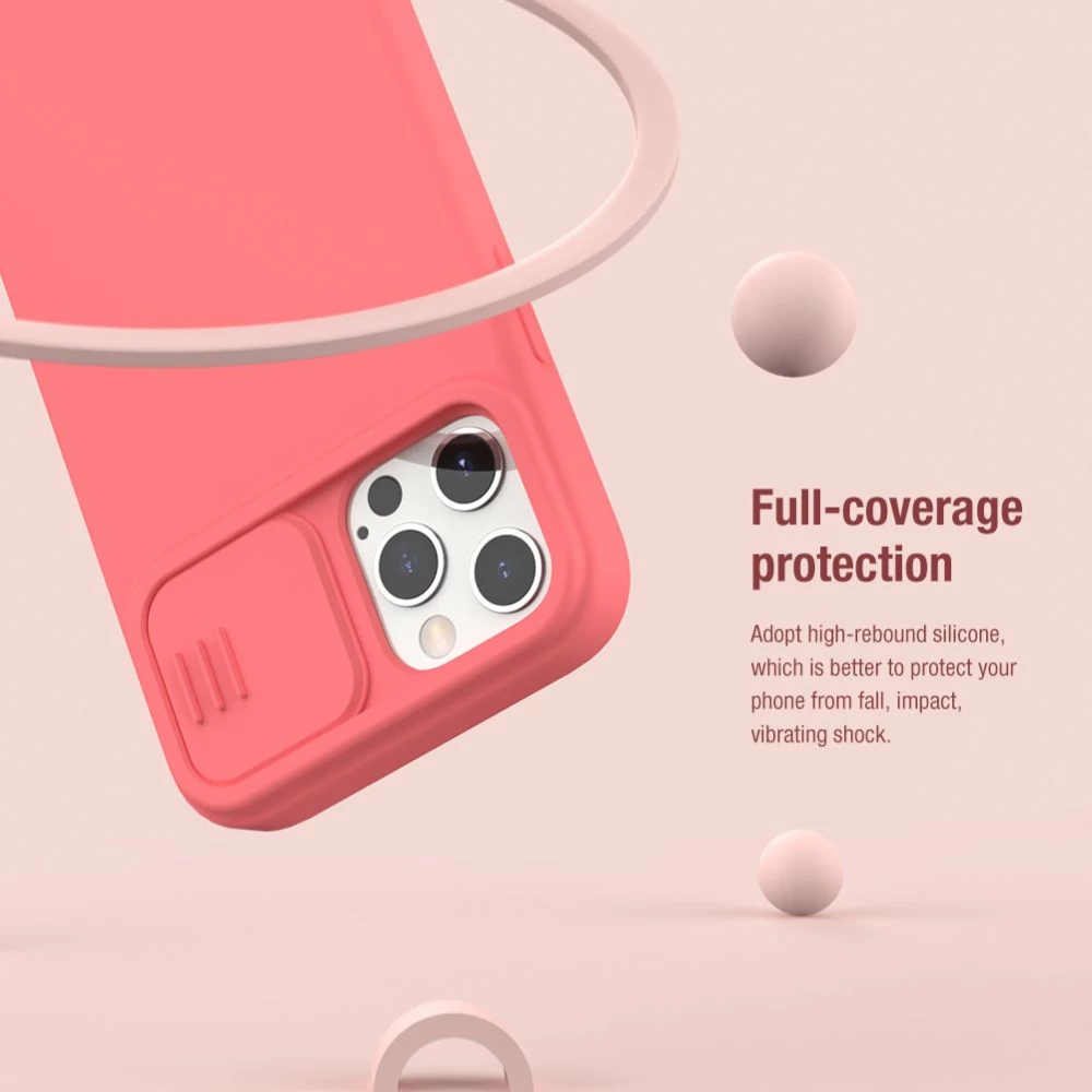 Apple iPhone 12 Pro Max suojakuori sininen Nillkin CamShield Silky Silicon 
