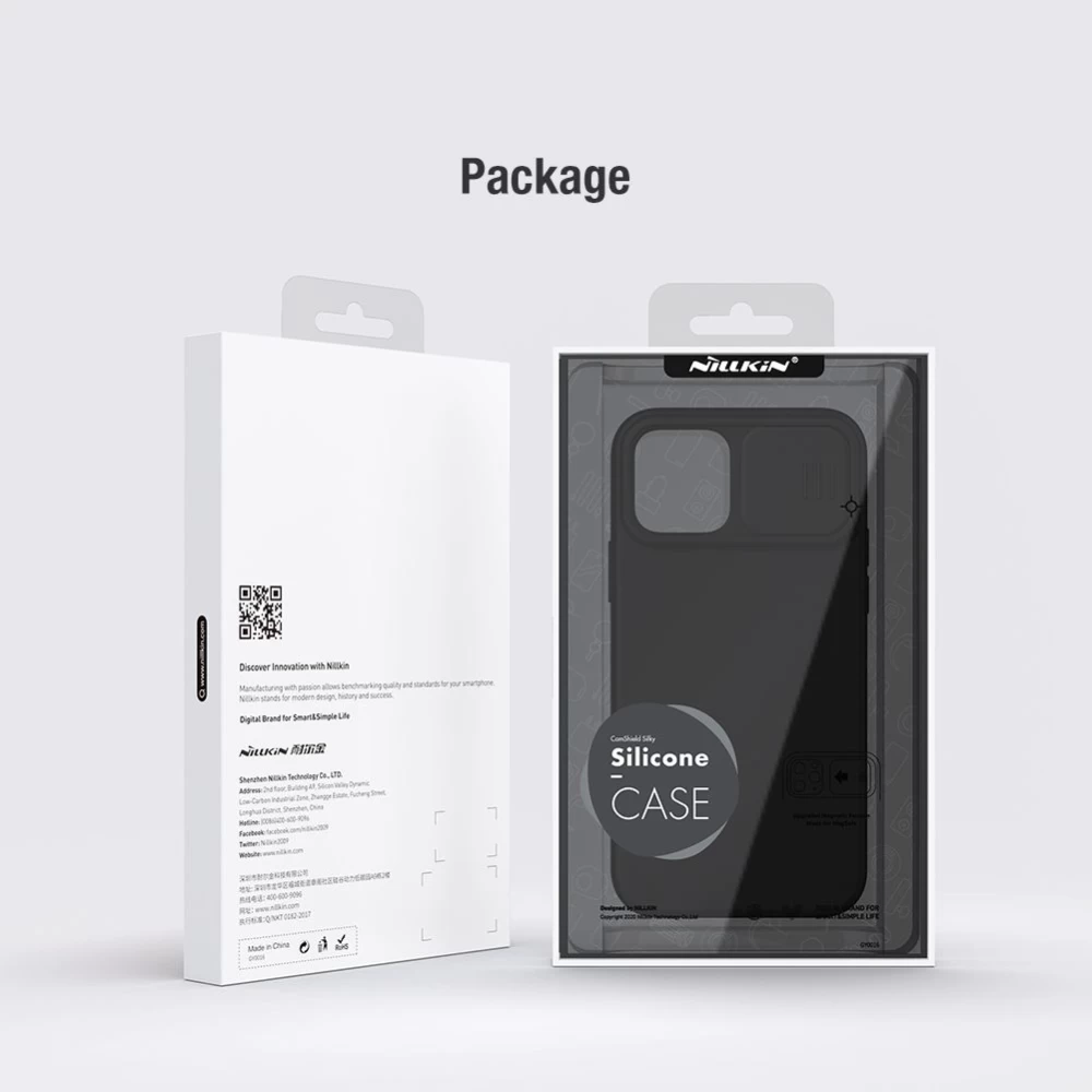 Apple iPhone 12 Pro Max suojakuori sininen Nillkin CamShield Silky Silicon 