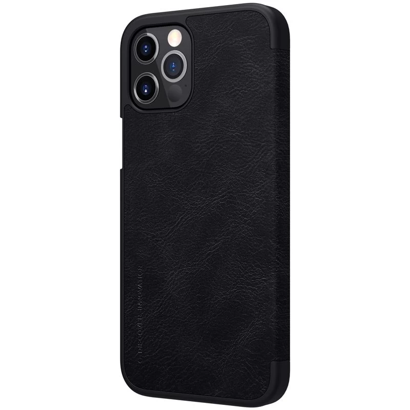 Apple iPhone 12 Pro Max suojakotelo musta Nillkin Qin Leather