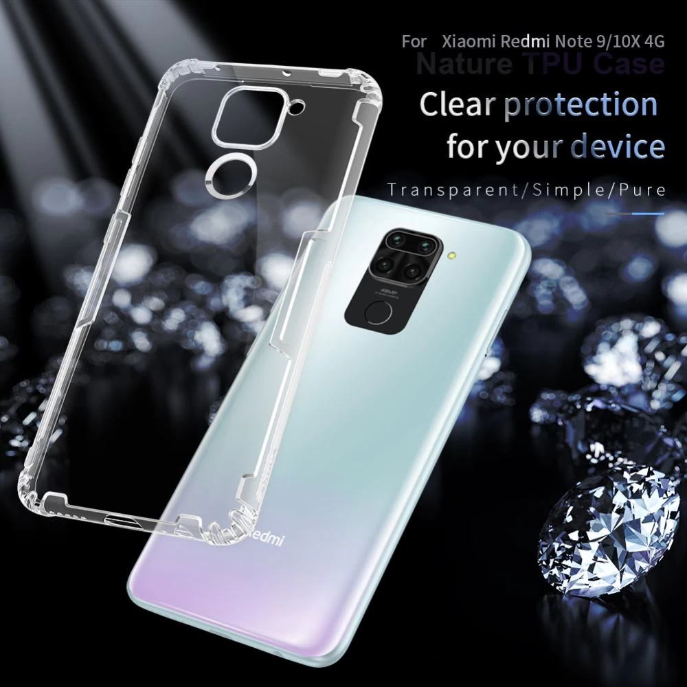 Xiaomi RedMi Note 9 vāciņš caurspīdīgs pelēks Nillkin TPU