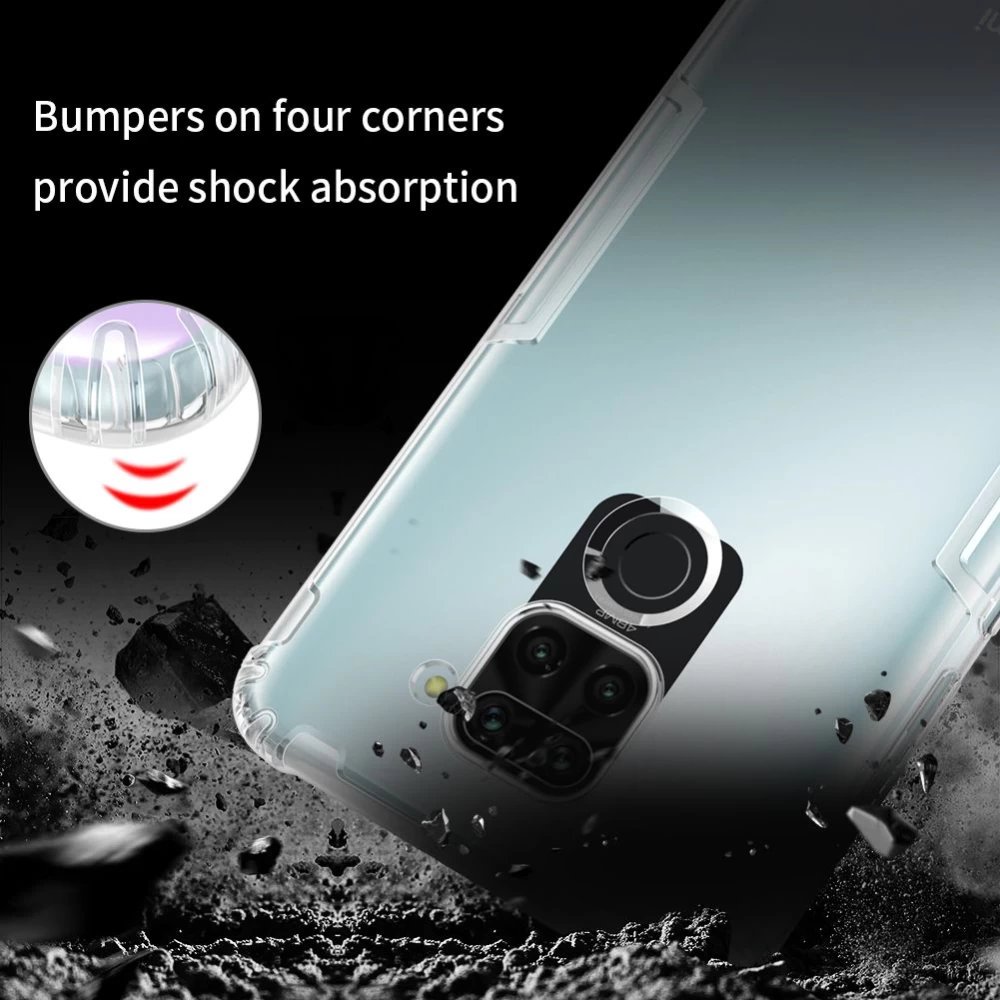 Xiaomi RedMi Note 9 vāciņš caurspīdīgs pelēks Nillkin TPU