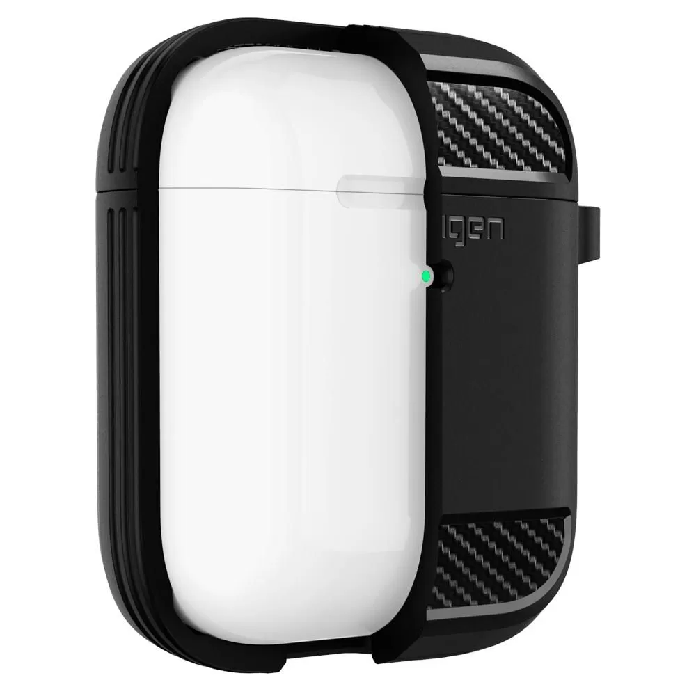 Apple AirPods telefona vāciņš melns SPIGEN RUGGED ARMOR