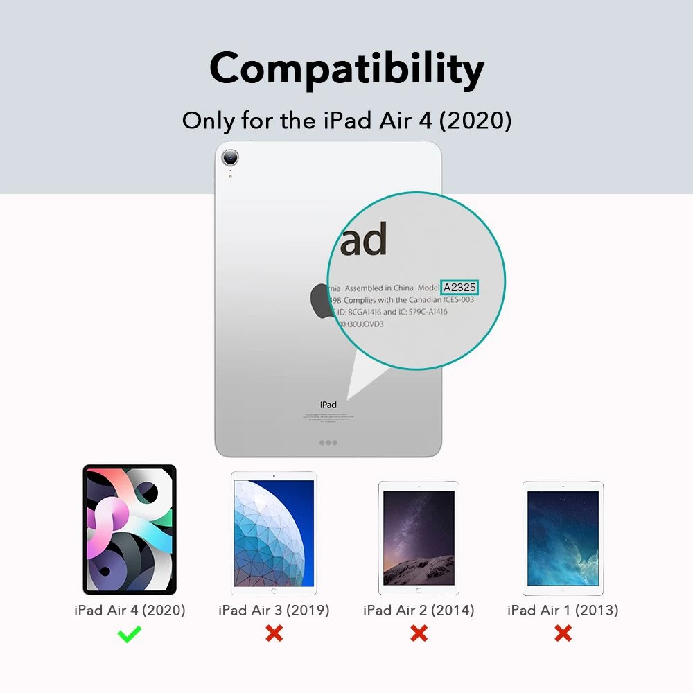Apple iPad Air 4 (2020) maciņš melns ESR Rebound Pensil 