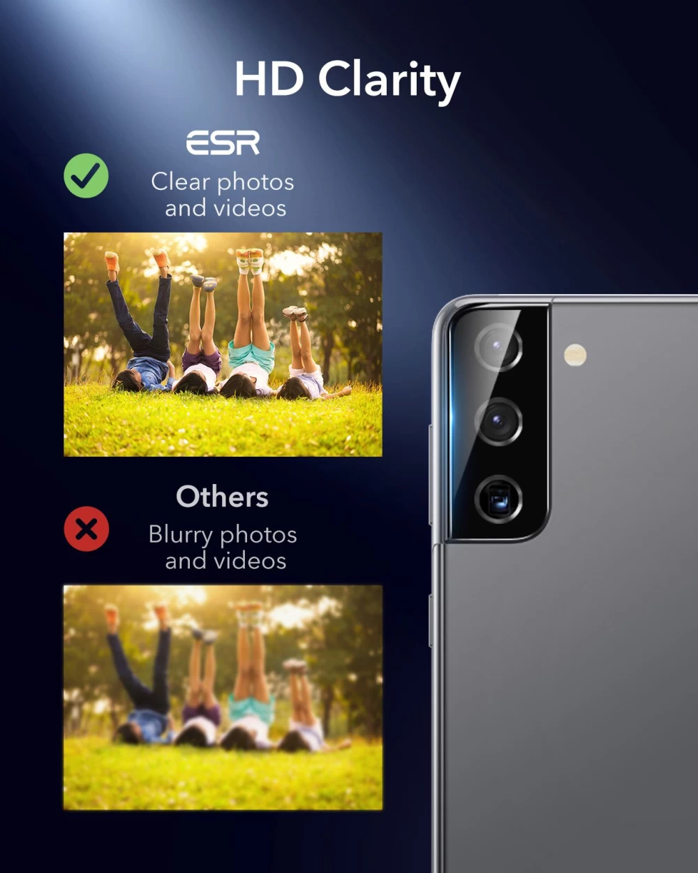 Samsung Galaxy S21 aizsargstikls  ESR Camera Glass Film (2pack)