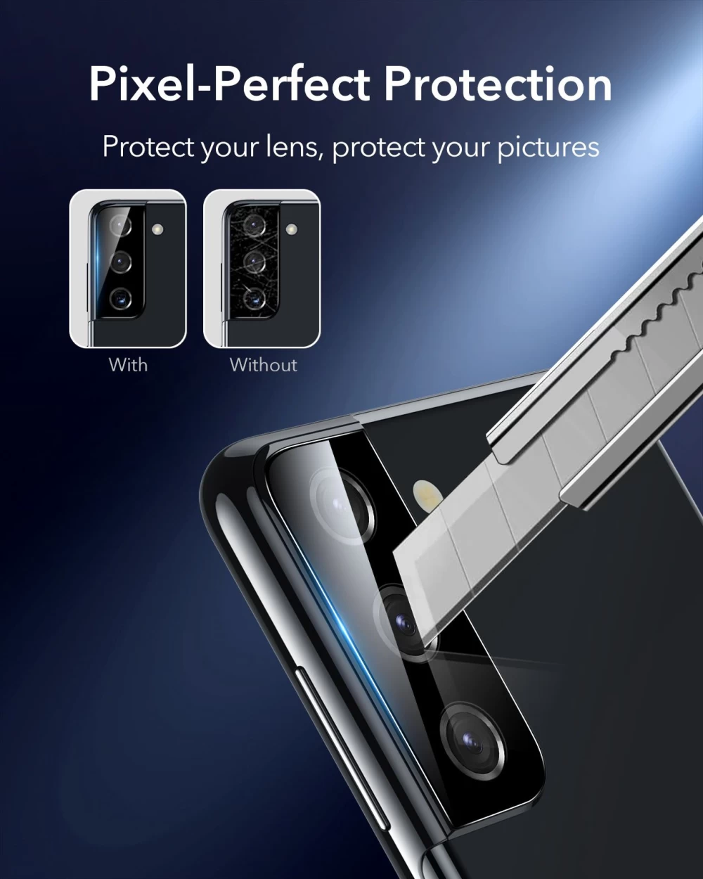 Samsung Galaxy S21 Plus skärmskydd  ESR Camera Glass Film (2pack)