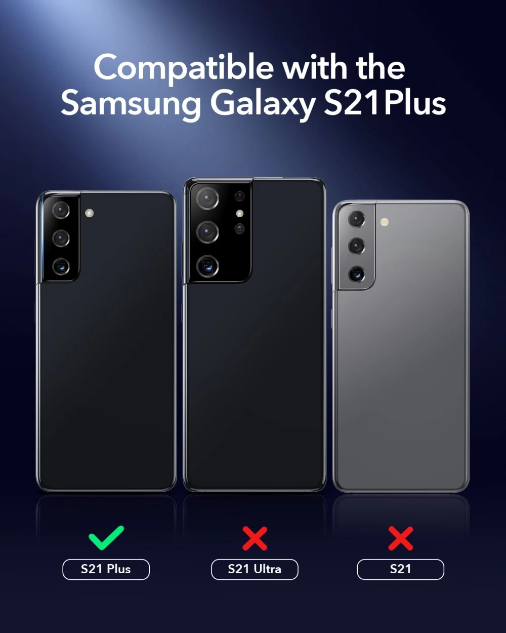 Samsung Galaxy S21 Plus skärmskydd  ESR Camera Glass Film (2pack)