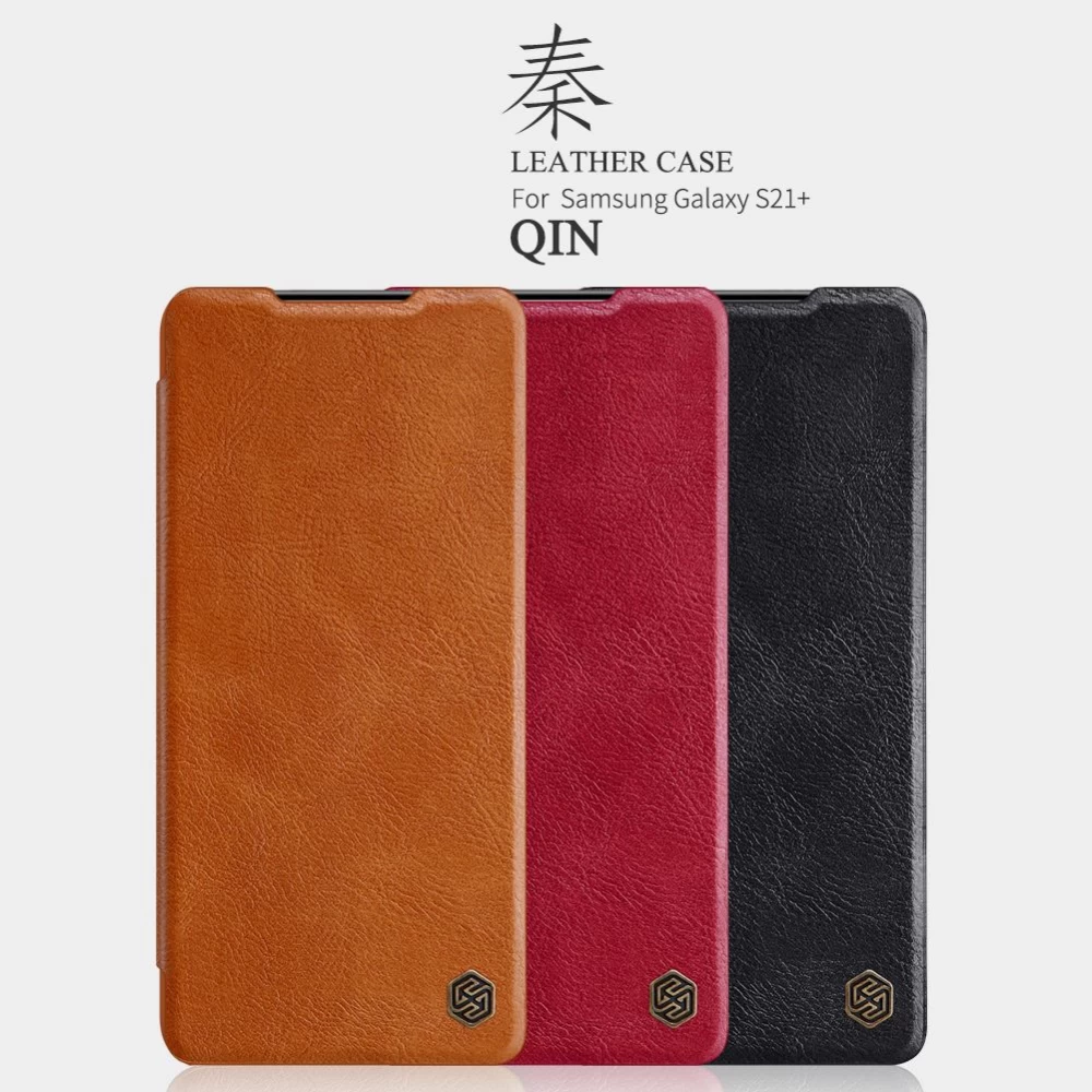 Samsung Galaxy S21 Plus case black Nillkin Qin Leather