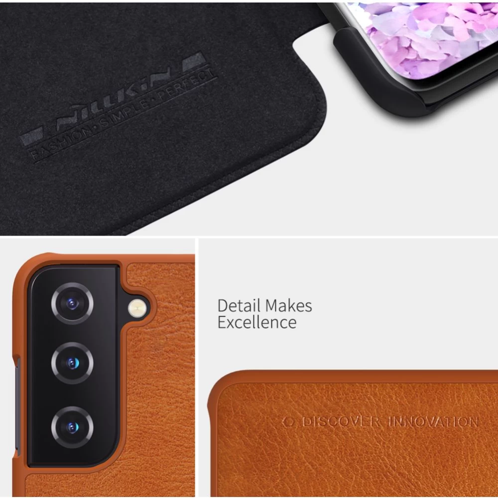 Samsung Galaxy S21 Plus case black Nillkin Qin Leather