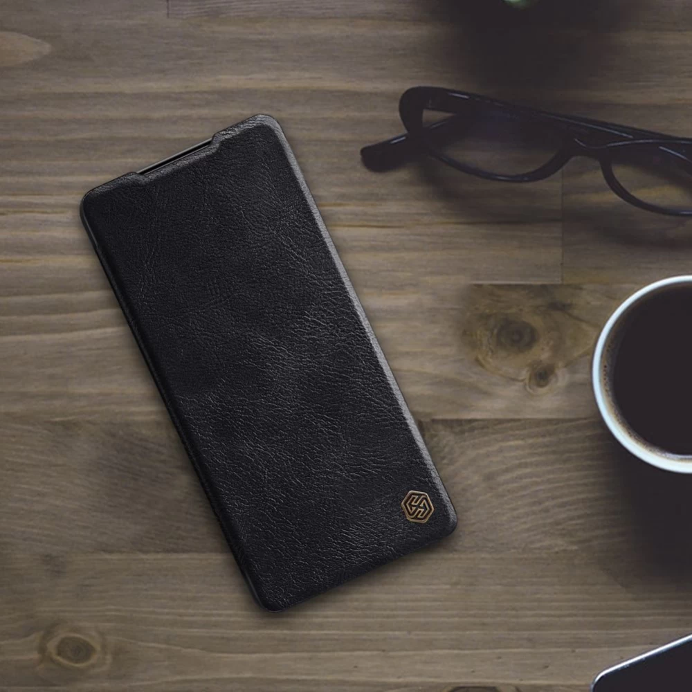 Samsung Galaxy S21 Plus case black Nillkin Qin Leather