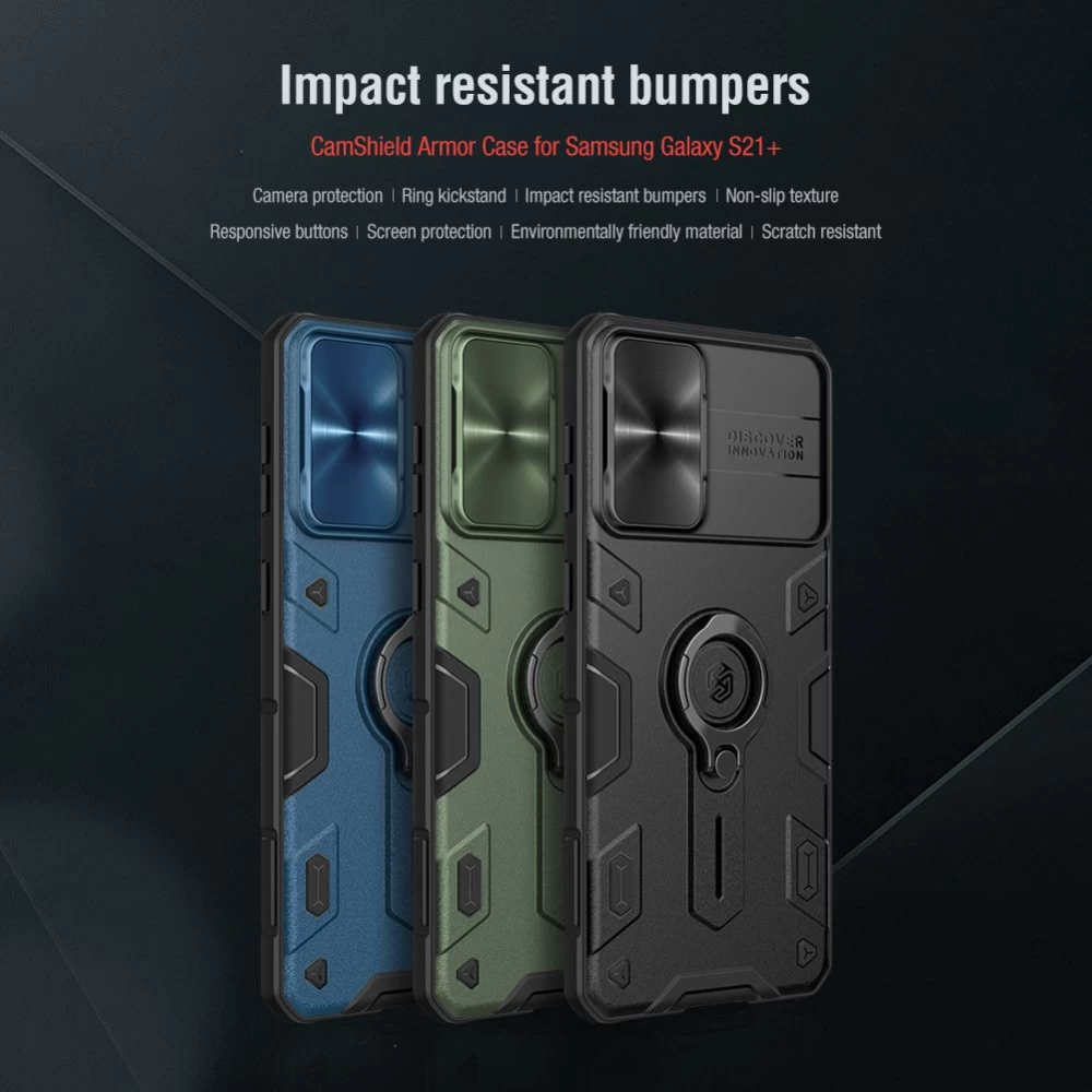 Samsung Galaxy S21 Plus case green Nillkin CamShield Armor
