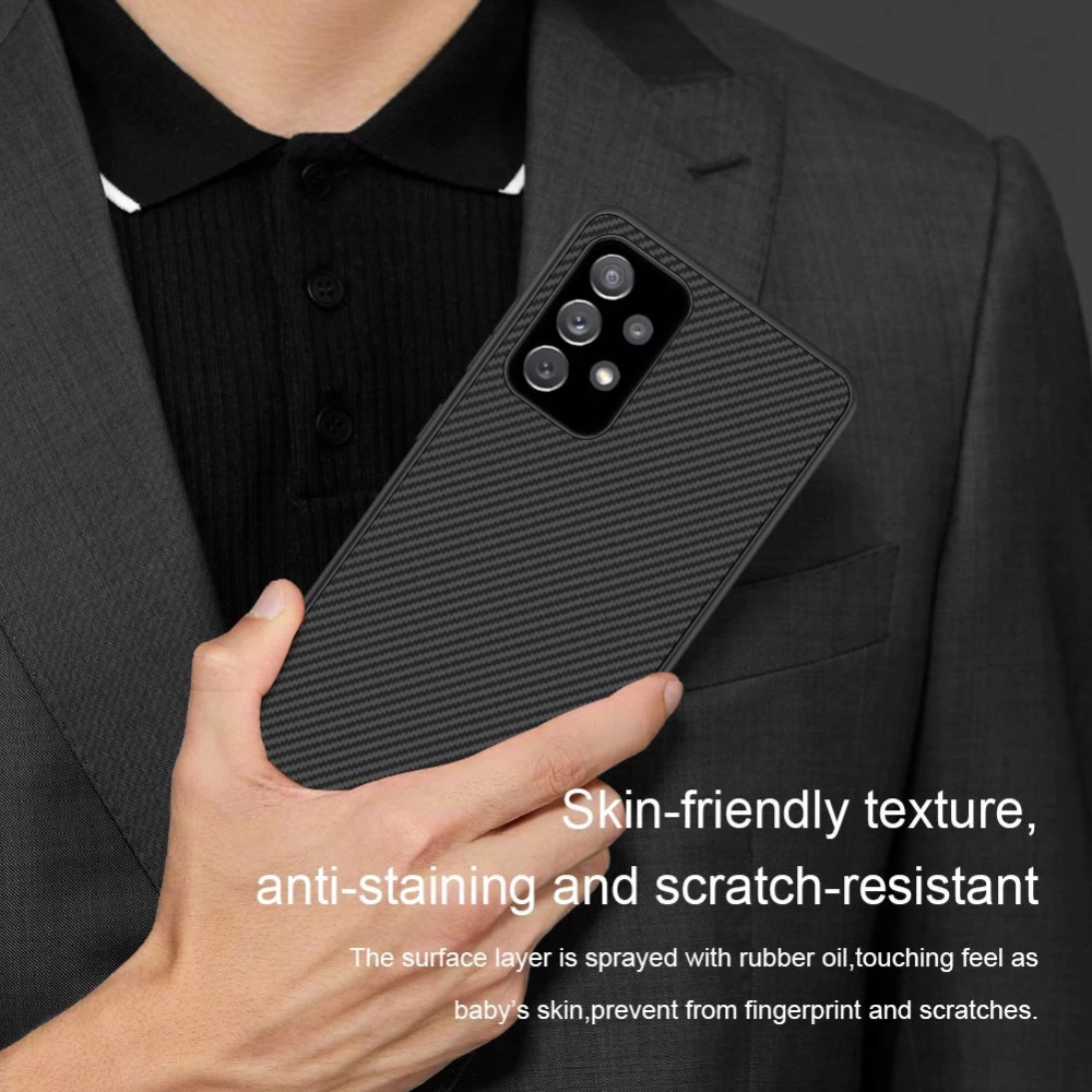 Samsung Galaxy A72 5G vāciņš melns Nillkin Synthetic Fiber