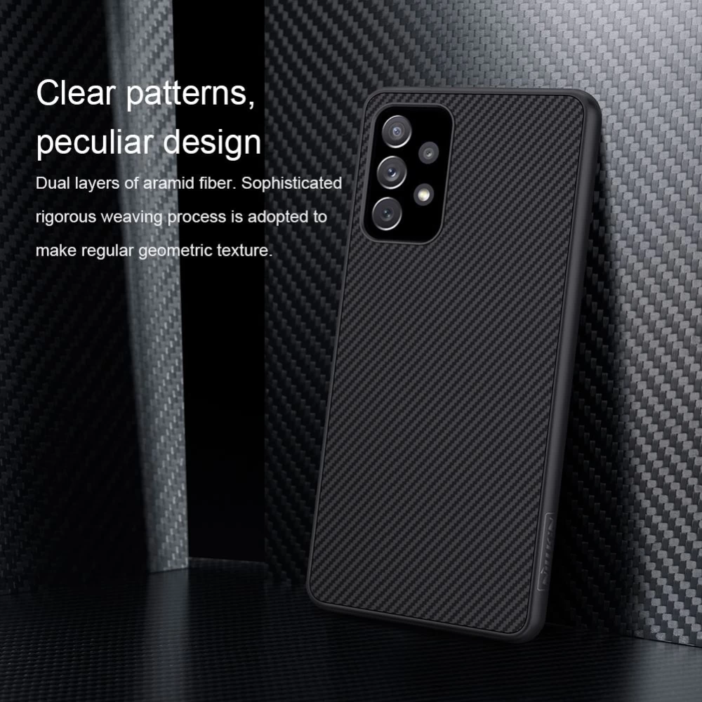 Samsung Galaxy A72 5G vāciņš melns Nillkin Synthetic Fiber