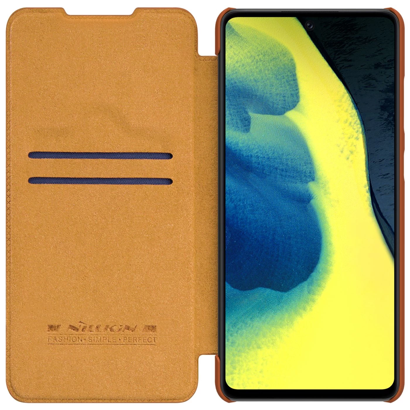 Samsung Galaxy A72 5G maciņš brūns Nillkin Qin Leather