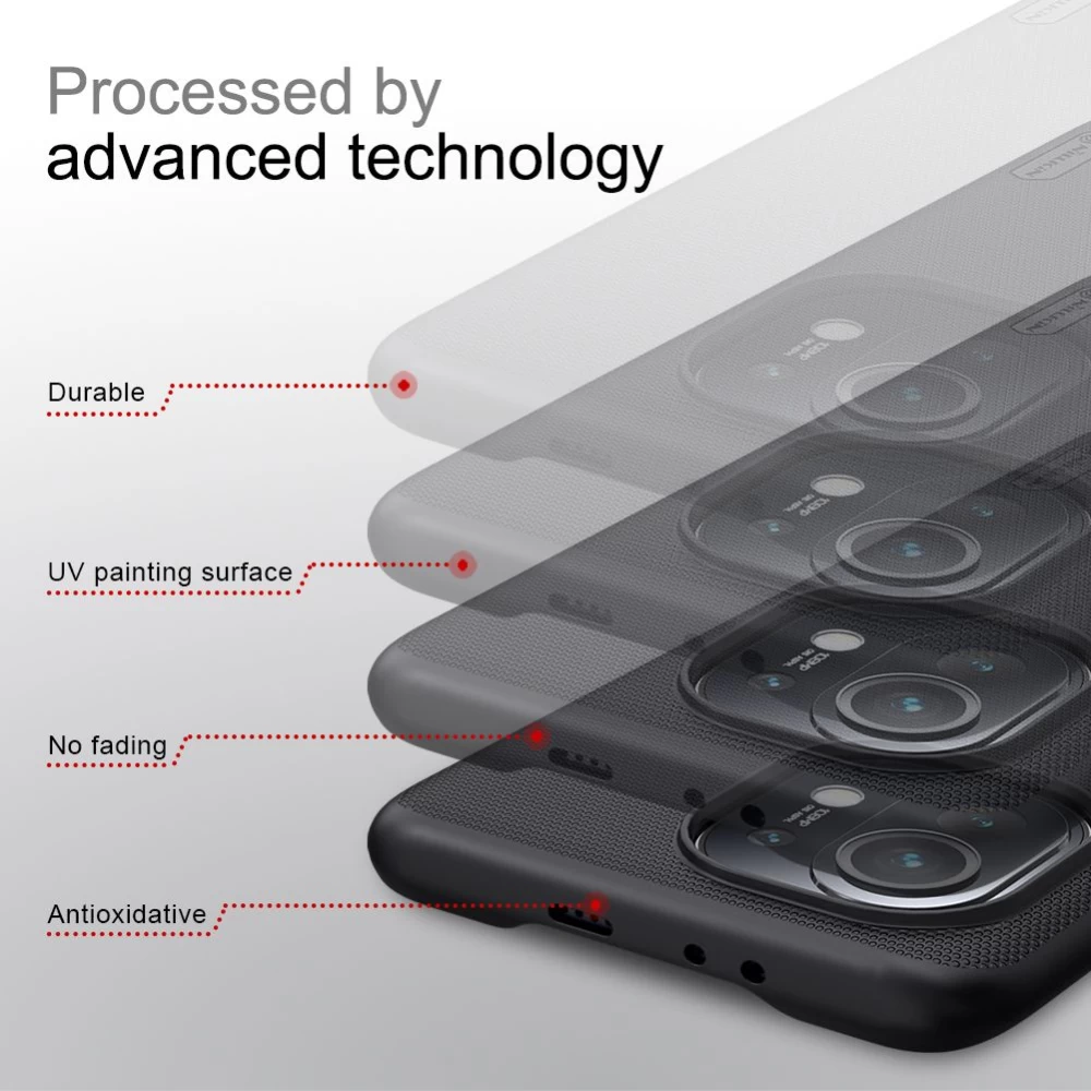 Xiaomi Mi 11 vāciņš balts Nillkin Super Frosted Shield