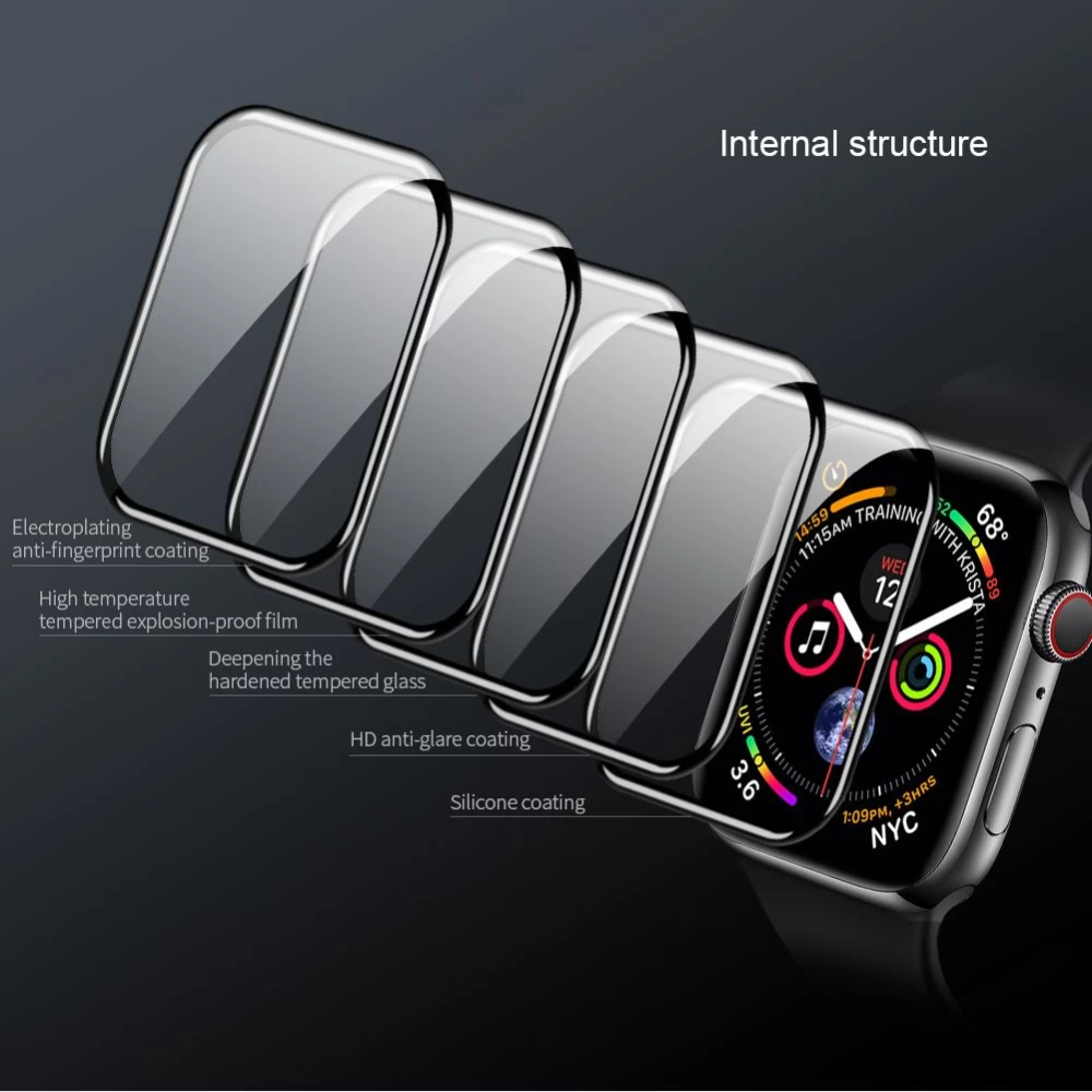 Apple Watch viedpulksteņa aizsargstikls  Nillkin 3D AW+ Full Coverage Tempered Protective Film 38mm