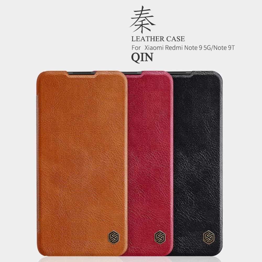 Xiaomi RedMi Note 9T suojakotelo ruskea Nillkin Qin Leather