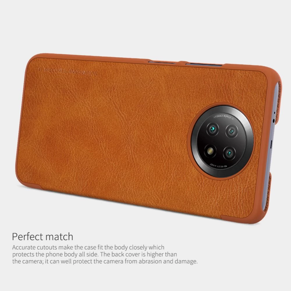 Xiaomi RedMi Note 9T suojakotelo ruskea Nillkin Qin Leather
