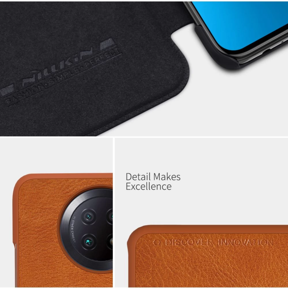 Xiaomi RedMi Note 9T suojakotelo ruskea Nillkin Qin Leather