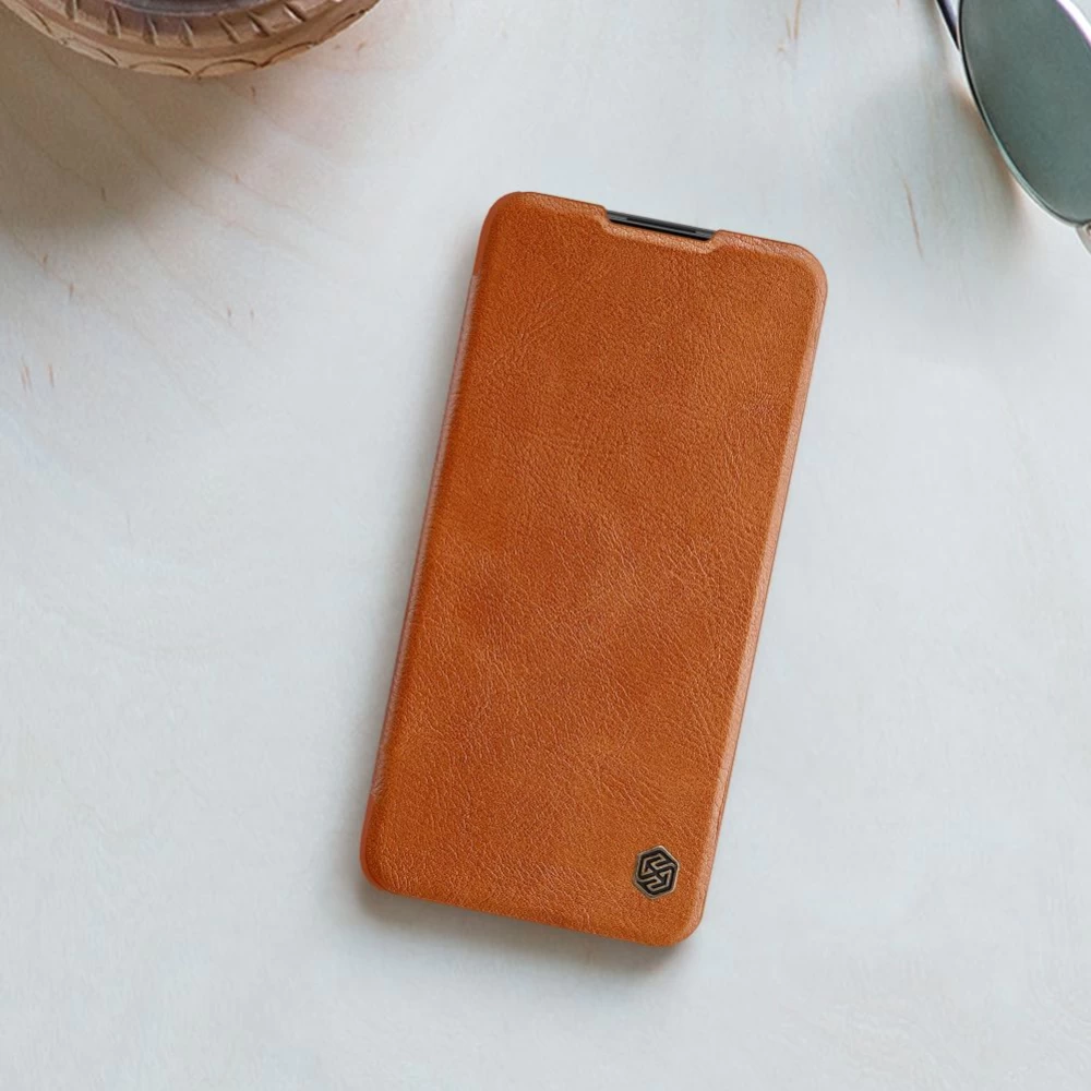 Xiaomi RedMi Note 9T suojakotelo ruskea Nillkin Qin Leather
