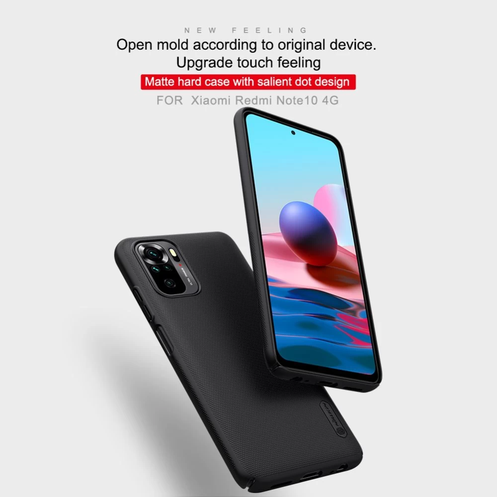 Xiaomi RedMi Note 10 4G dėklas baltas Nillkin Super Frosted Shield
