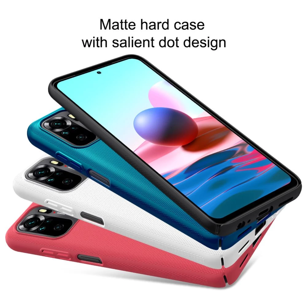 Xiaomi RedMi Note 10 4G dėklas baltas Nillkin Super Frosted Shield