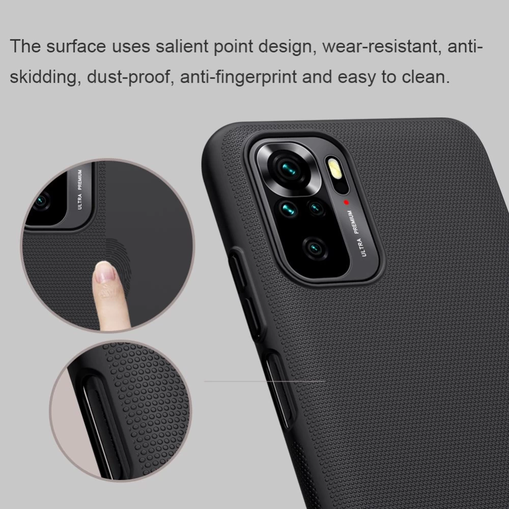 Xiaomi RedMi Note 10 4G dėklas baltas Nillkin Super Frosted Shield
