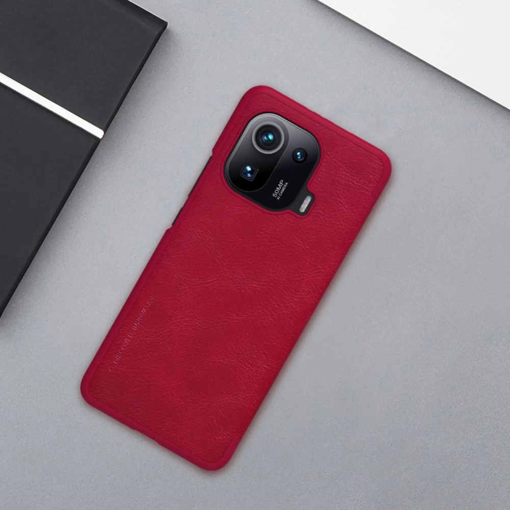 Xiaomi Mi 11 Pro maciņš melns Nillkin Qin Leather