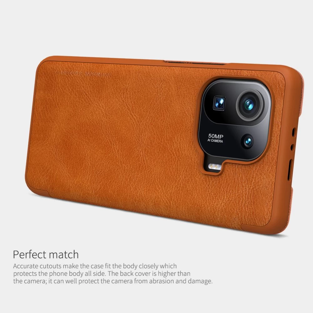 Xiaomi Mi 11 Pro maciņš sarkans Nillkin Qin Leather