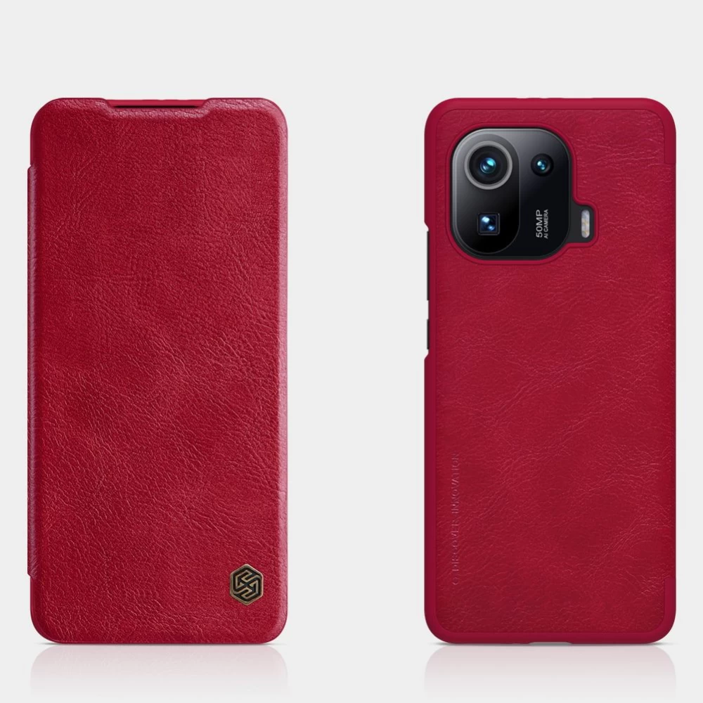 Xiaomi Mi 11 Pro maciņš sarkans Nillkin Qin Leather